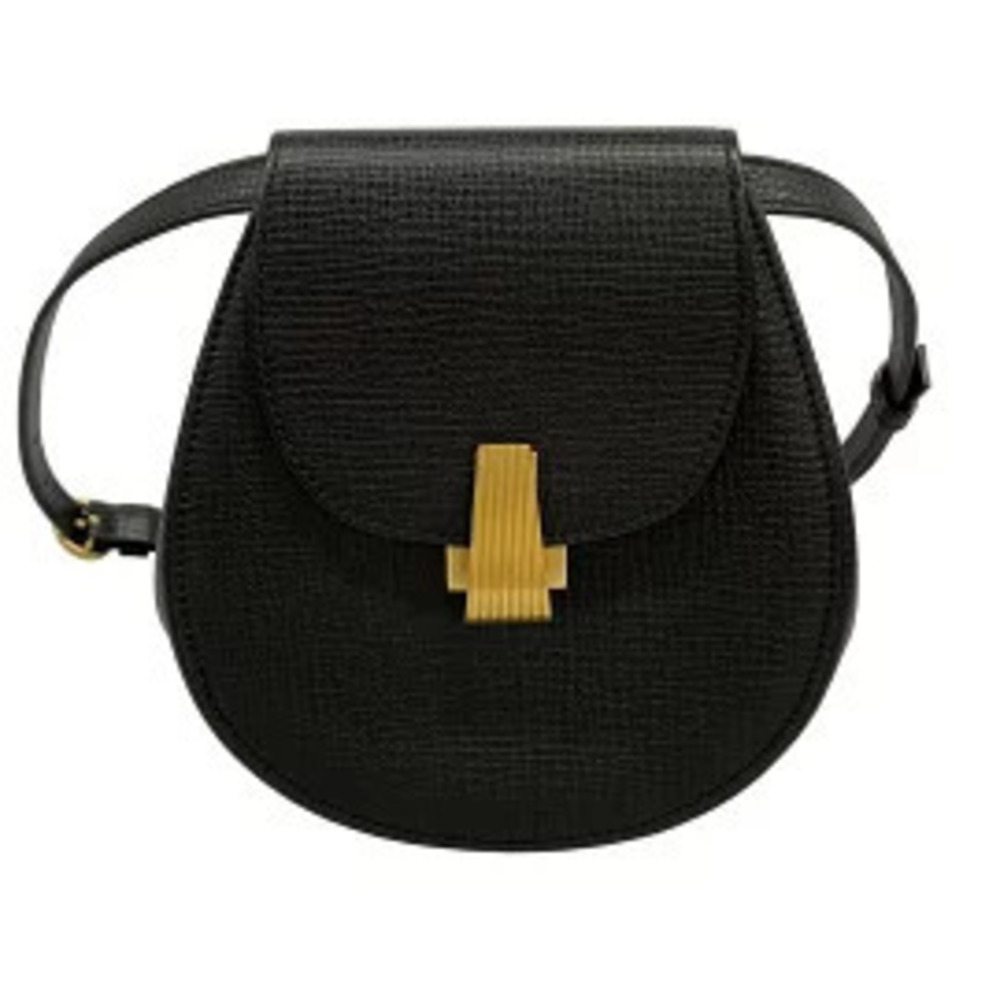 BOTTEGA VENETA Waist Crossbody Belt Pouch Clutch Black Leather